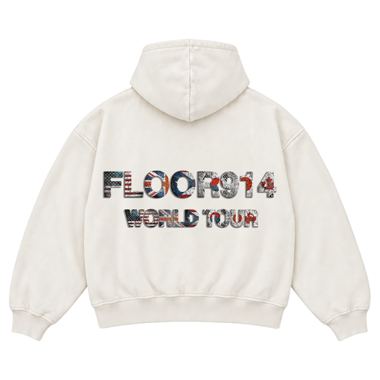 CREAM WASH FLAG FORCE ZIP UP