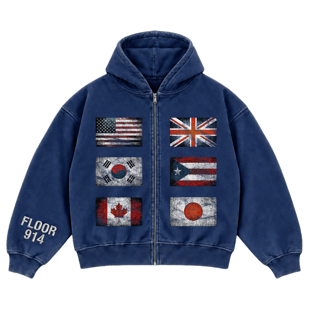 NAVY FLAG FORCE ZIP UP