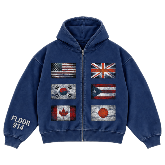 NAVY FLAG FORCE ZIP UP