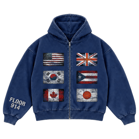 NAVY FLAG FORCE ZIP UP