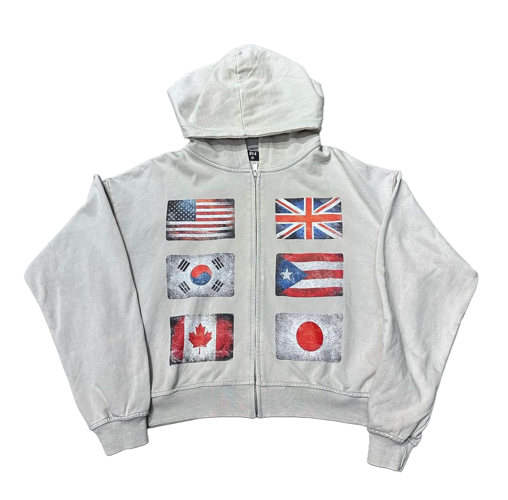 FLR914 グレー GREY FLAG FORCE ZIP UP – FLOOR914