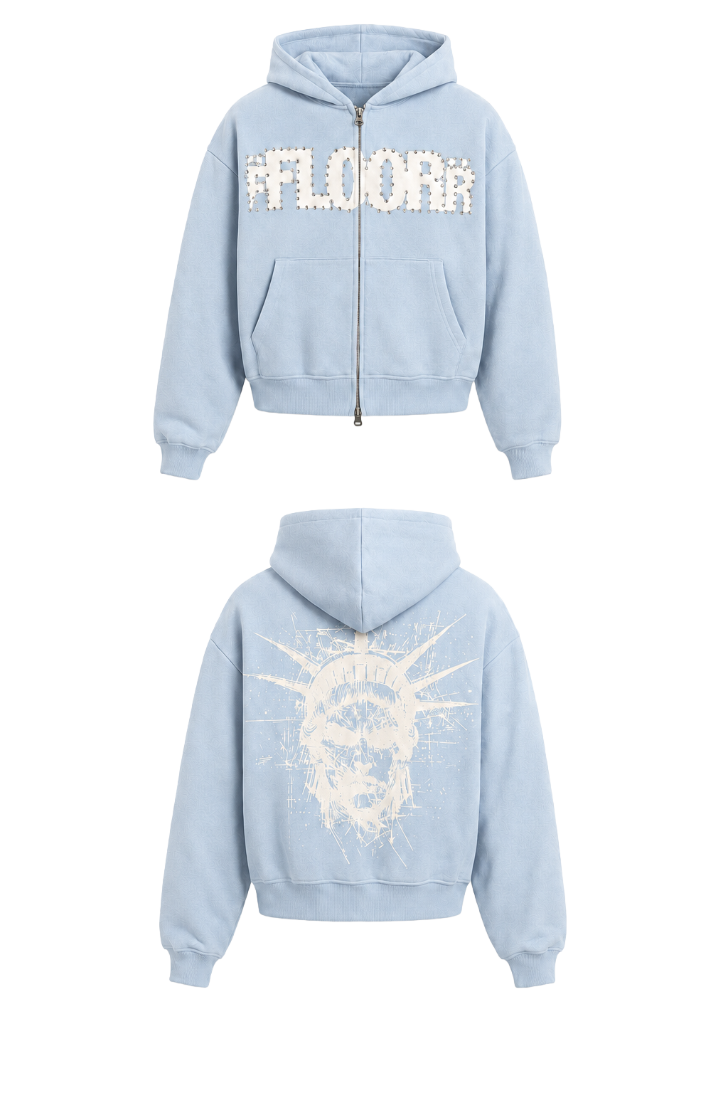 LIGHT BLUE UNIFORM ZIP UP