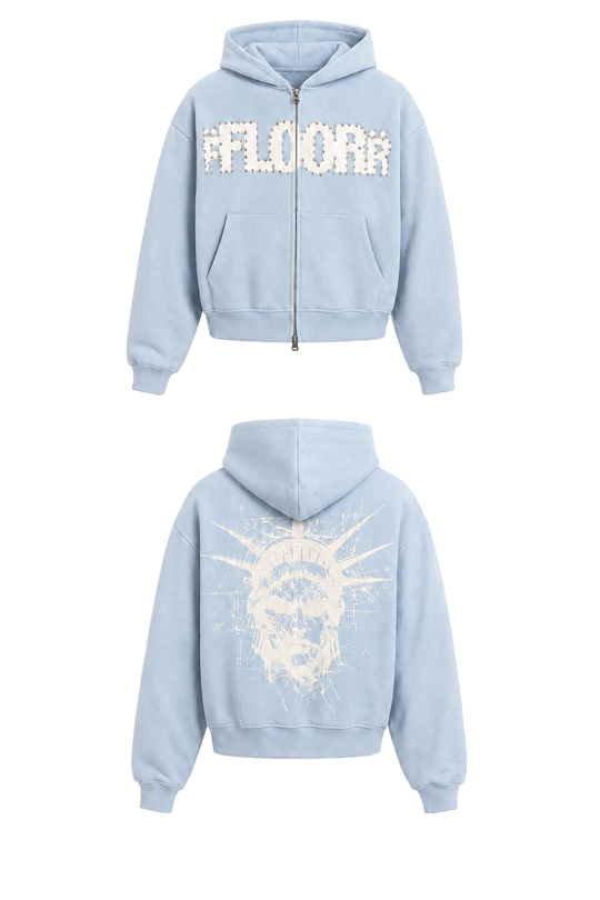 LIGHT BLUE UNIFORM ZIP UP
